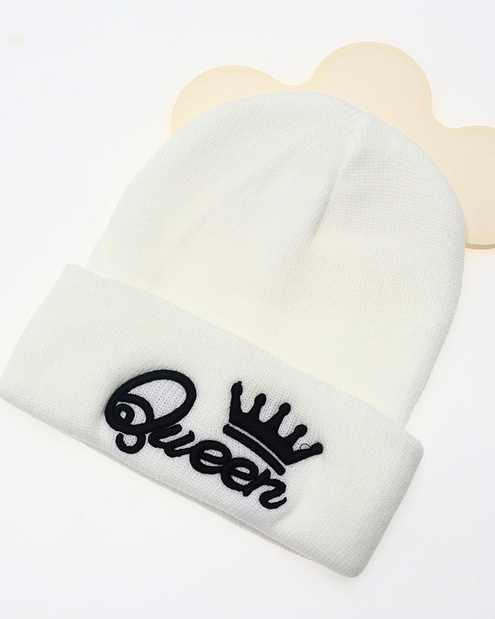 Queen Crown Embroidered Knitted Warm Hat