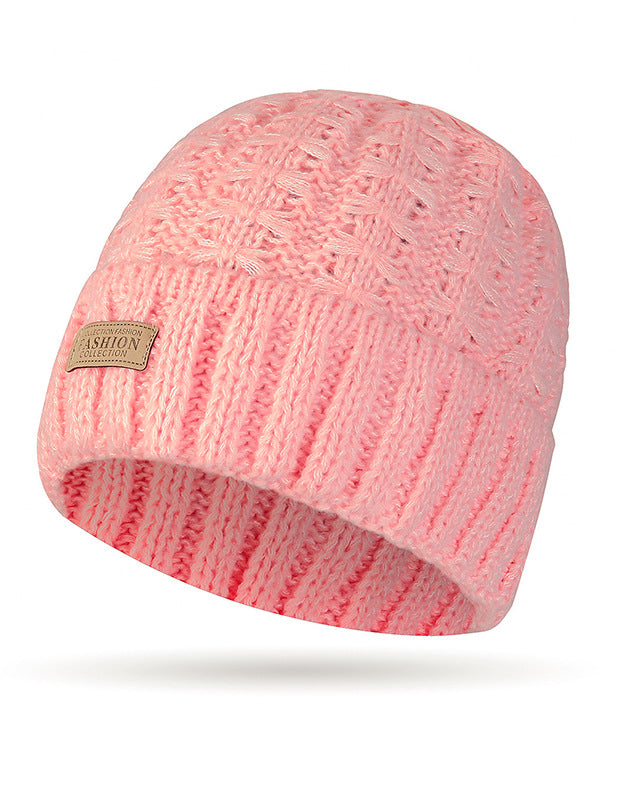 Winter Women's Korean-style Atmosphere Warm Scarf Solid Color Wool Hat Internet Popular Two-piece Set Neck Knitted Hat