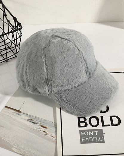 Rabbit Fur Thermal Earflap Baseball Cap