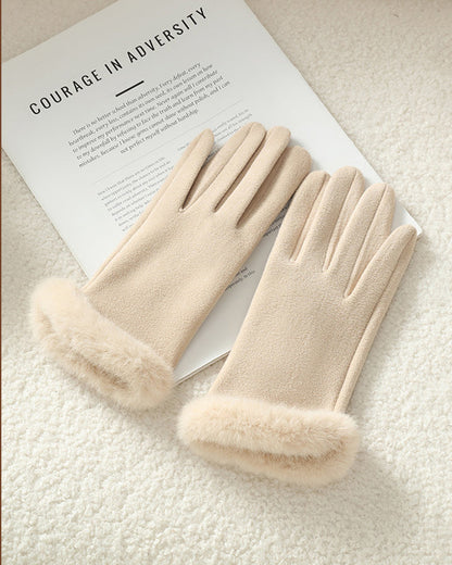 Fluffy Fleece Lined Warm Touchscreen Gloves