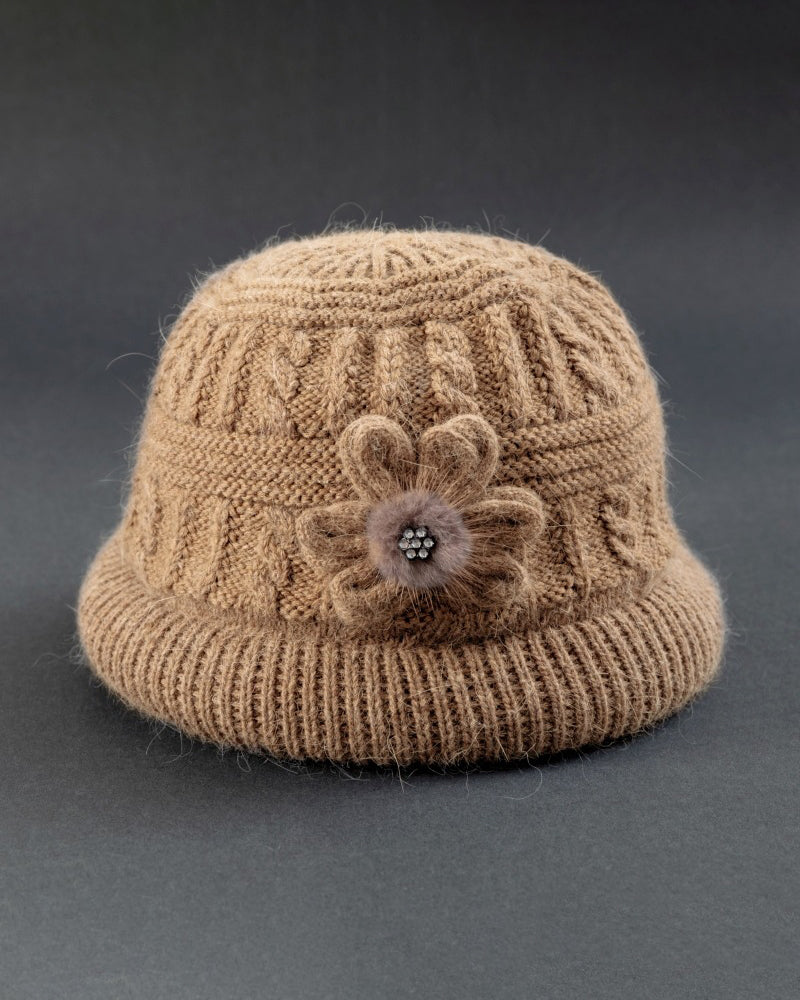 Knitted Flower Jacquard Warm Fisherman Hat