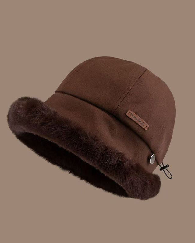 Adjustable Plush Ear-Warming Bucket Hat