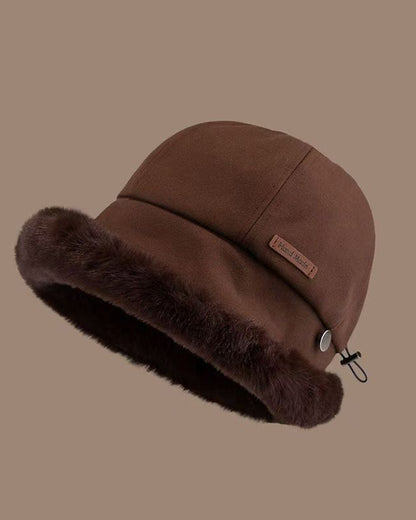 Adjustable Plush Ear-Warming Bucket Hat