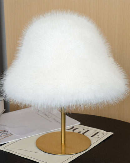 Faux Fur Fox Fur Hat Plush Fisherman Hat