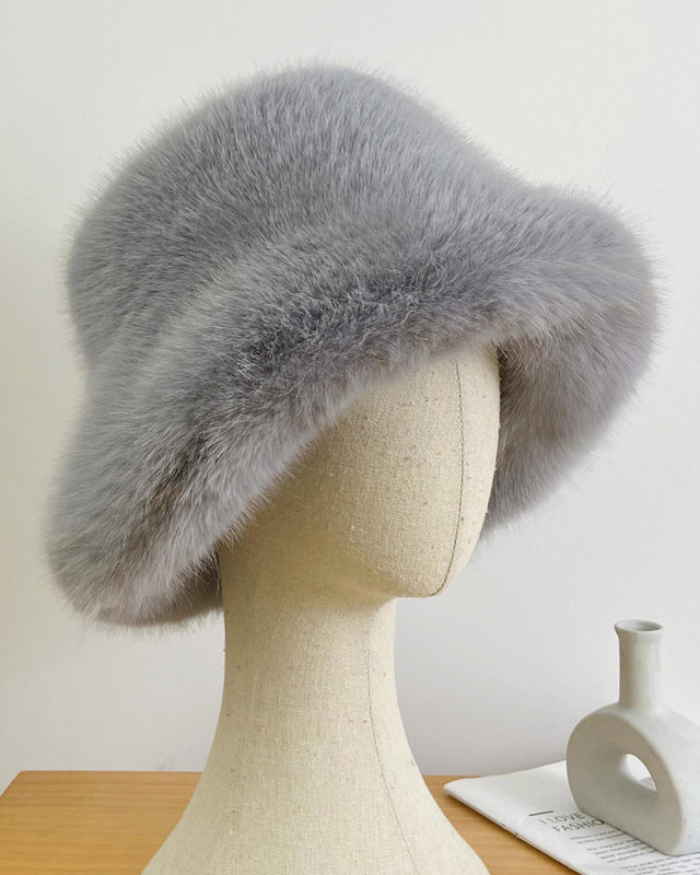 Women's Imitation Fox Fur Fisherman Hat Cold-proof Warm Ear Protection Mongolian Hat