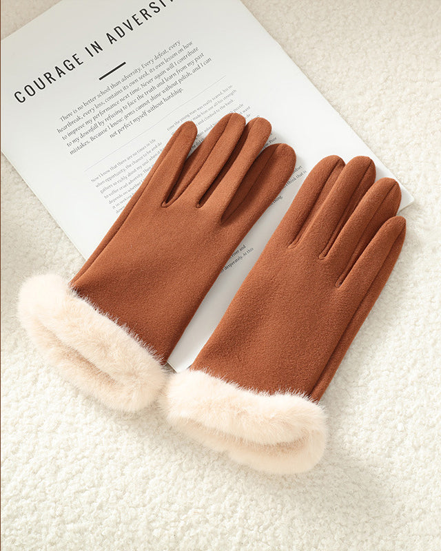 Fluffy Fleece Lined Warm Touchscreen Gloves