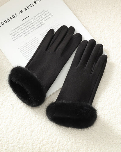 Fluffy Fleece Lined Warm Touchscreen Gloves