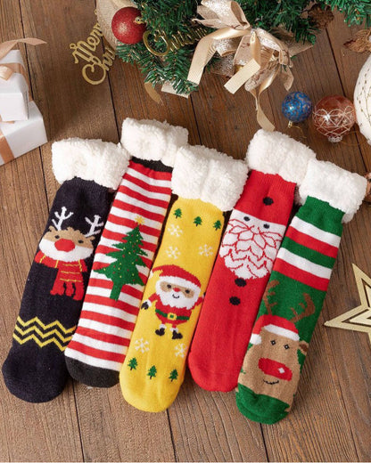 Fleece-lined and Thickened Christmas Lamb Wool Fun Socks