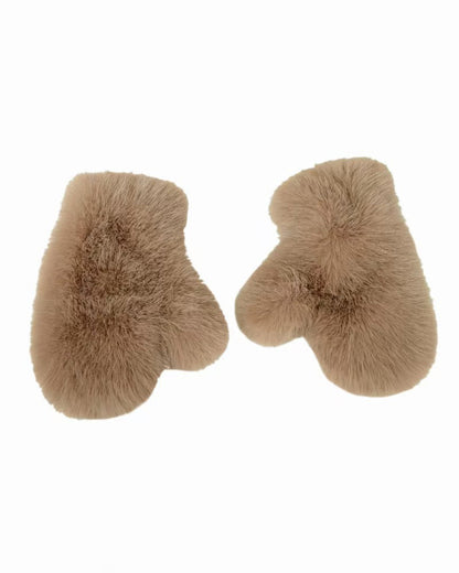 Fox Fur Plush Thickened Winter Gloves