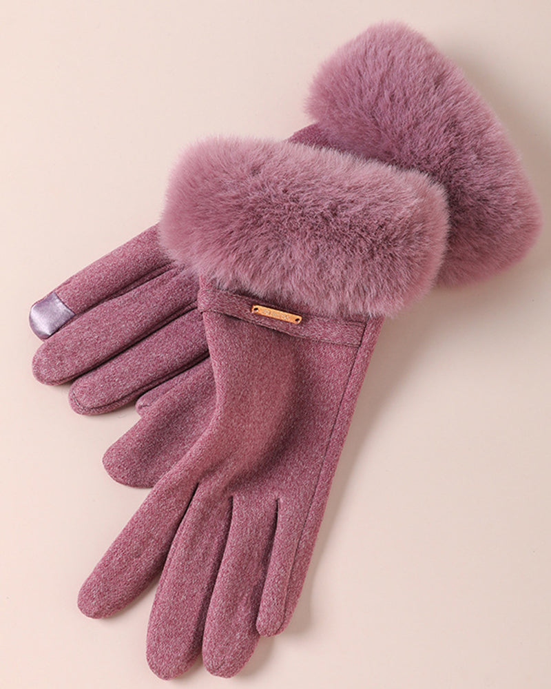 Warm Gloves Thickened Hair Cold-proof Outdoor Windproof Heat Storage Touch Screen Gloves