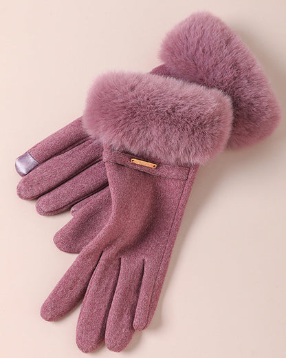 Warm Gloves Thickened Hair Cold-proof Outdoor Windproof Heat Storage Touch Screen Gloves