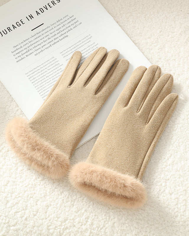 Fluffy Fleece Lined Warm Touchscreen Gloves