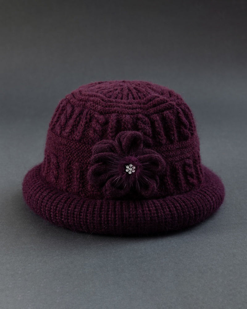 Knitted Flower Jacquard Warm Fisherman Hat