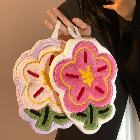 Hanging Thickened Embroidery Rich Flower Cute Flower Towel