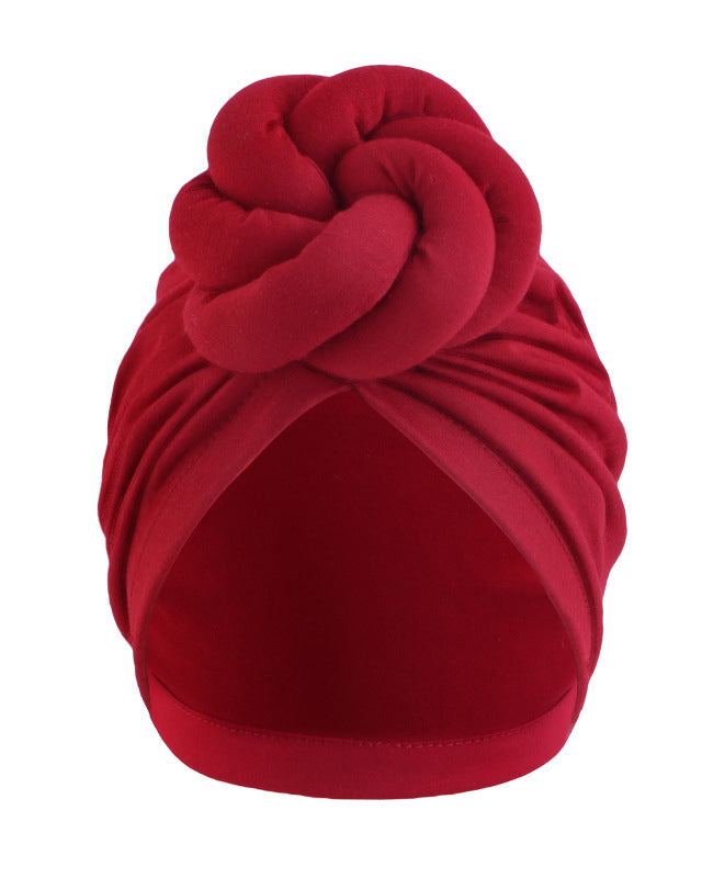 Cotton Three-Dimensional Twisted Ball Headscarf Hat