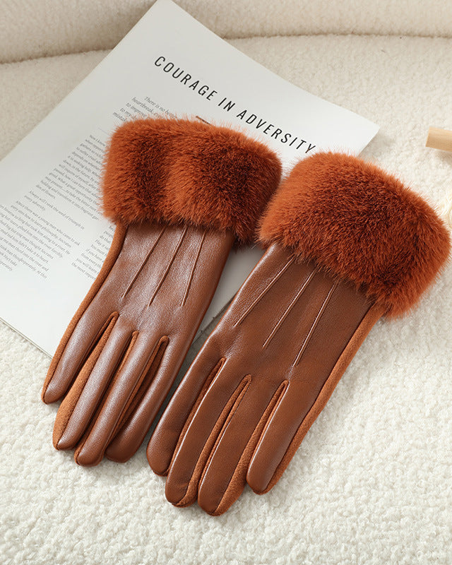 Faux Leather Plush Fleece-Lined Soft & Warm Gloves