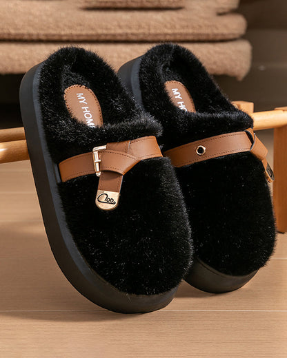 Mao Mao Slippers Fashion Cotton Slippers Thick Bottom Non-slip Warm Home Plush Cotton Slippers
