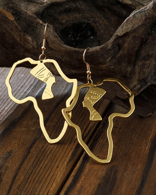 Egyptian Queen African Map Earrings