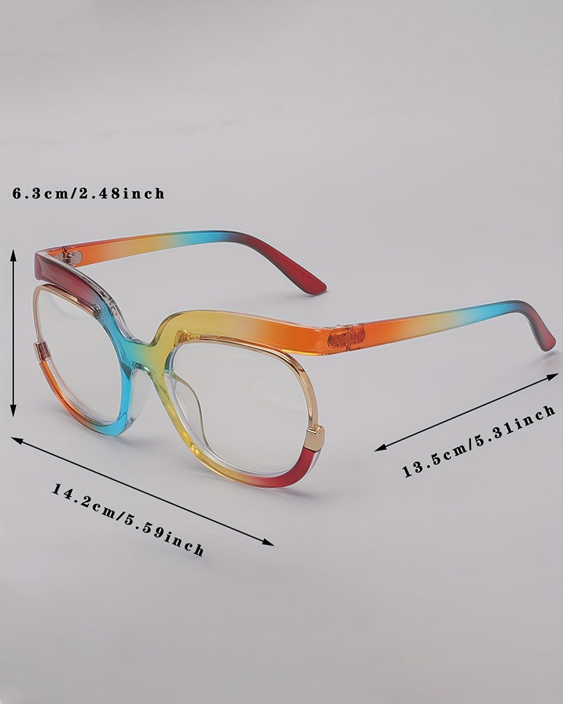 Women'S Y2K Fashion Glasses - Oversized Clear Lens Fashion Glasses with Metal Hinge