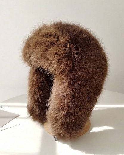 Women's Plush Hat Thickened Imitation Fox Fur Earmuffs