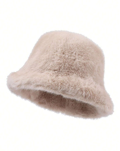 Imitation Mink Hair Fashion Warm Thickened All-match Large Brim Fleece Hat