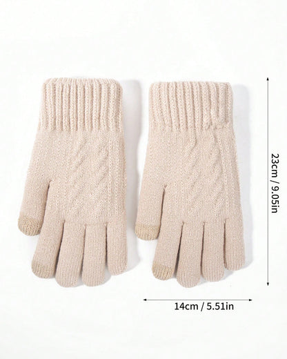 Warm Gloves Velvet Padded Arctic Velvet Winter Touch Screen Knitted Gloves