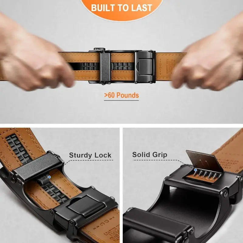 ✨️Best for Father's Day? Leather Ratchet Belt With Adjustable Buckle?